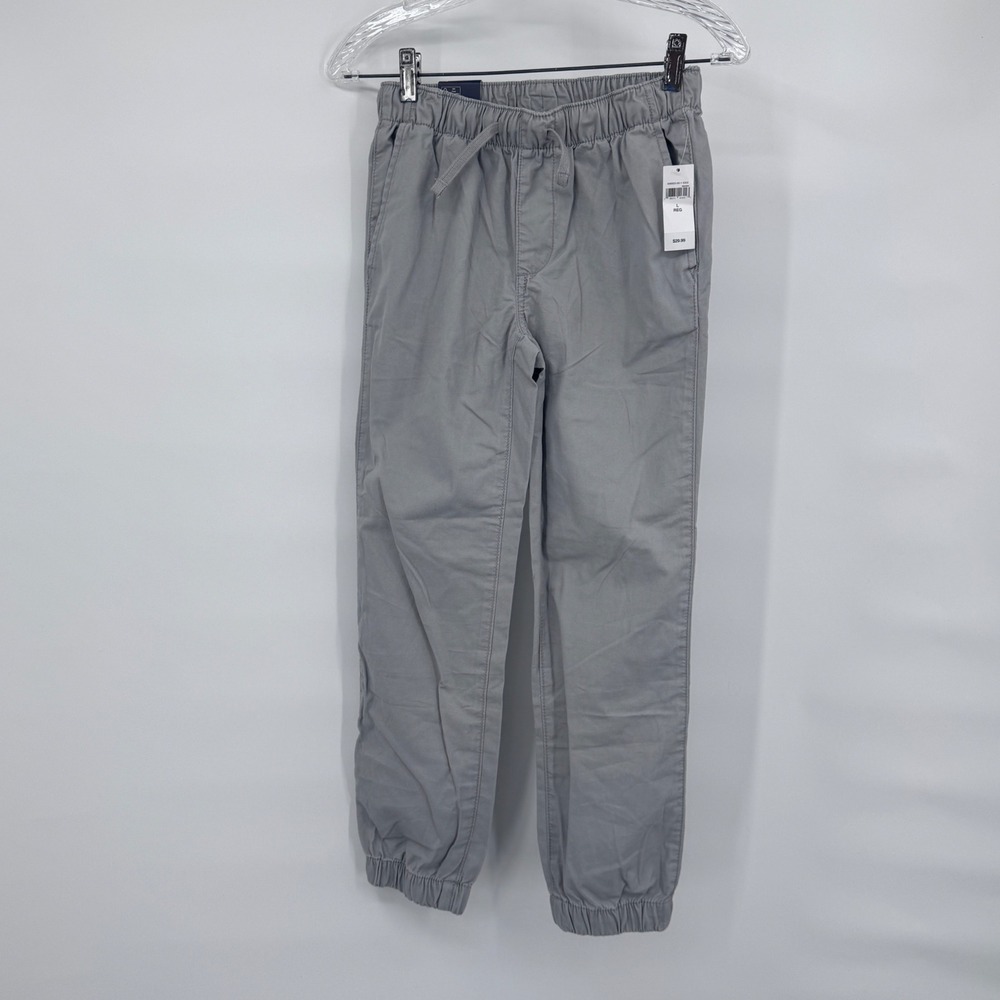 Gap Kids Jogger Pants Boys Large L Regular Gray Pull On Cotton Twill Basic